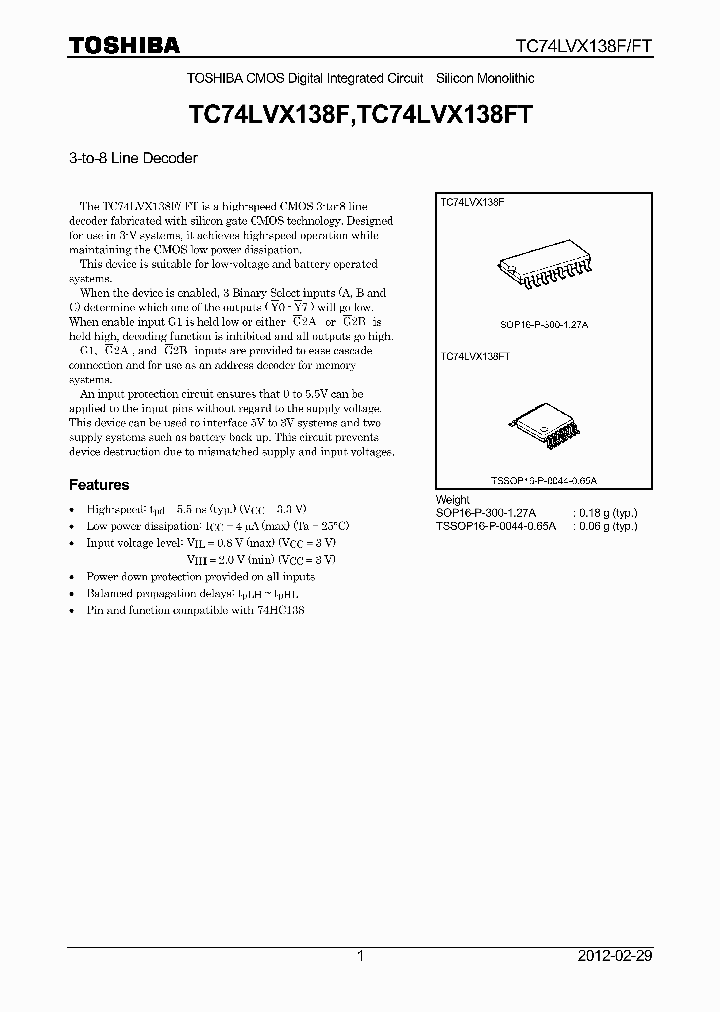 TC74LVX138F12_5799995.PDF Datasheet