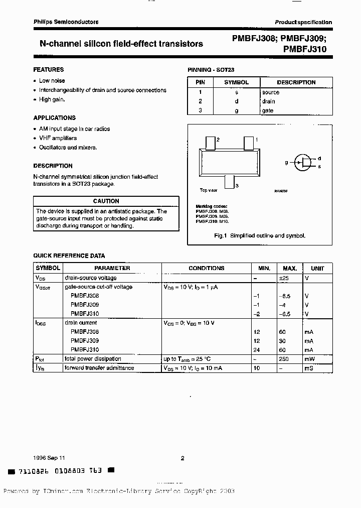 PMBFJ309TR_5822748.PDF Datasheet