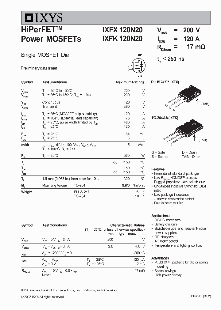 IXFK120N20_5829455.PDF Datasheet