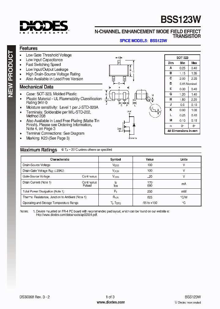 BSS123W_5848093.PDF Datasheet