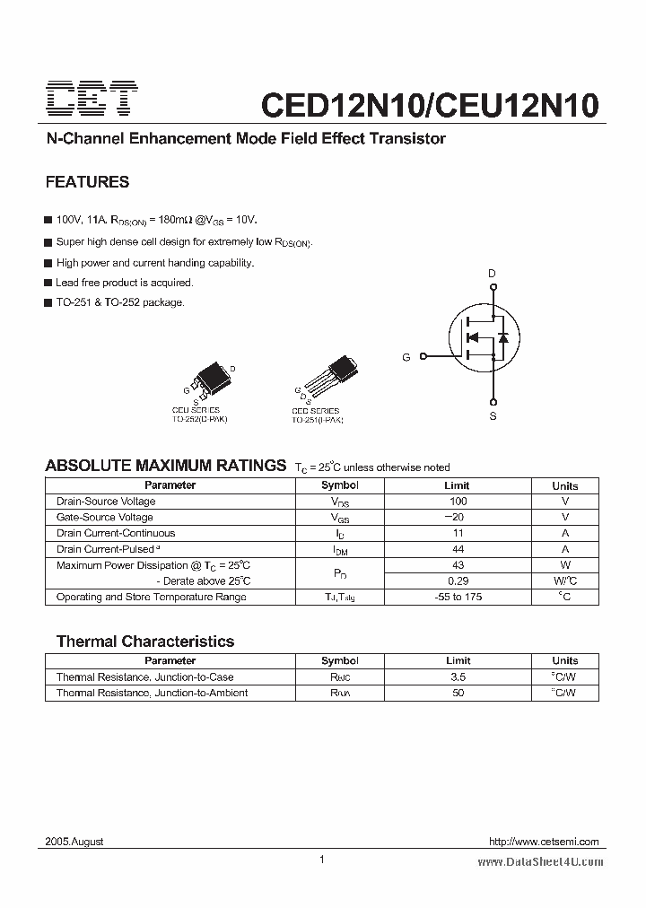 CED12N10_5867976.PDF Datasheet