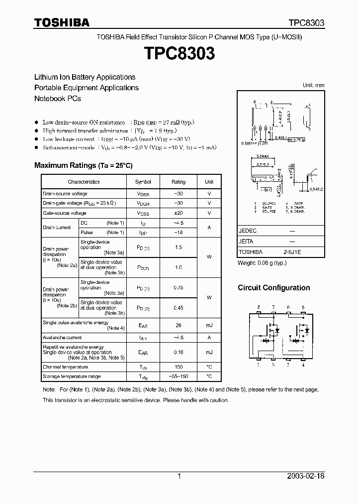 TPC8303_5871059.PDF Datasheet