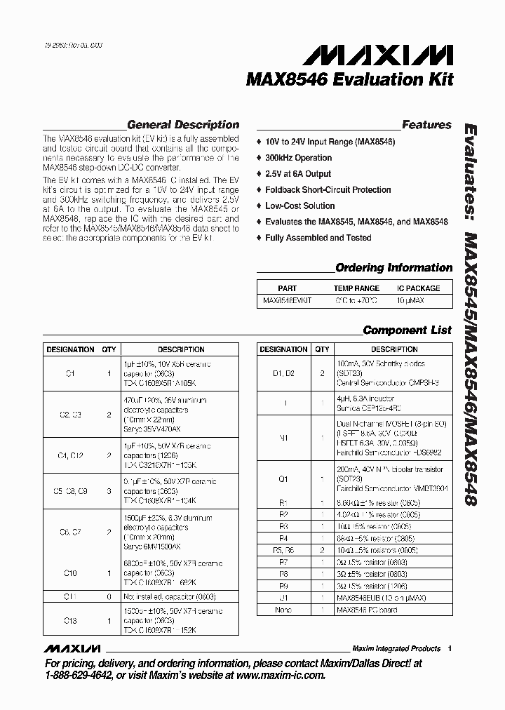 MAX8546EVKIT_5888219.PDF Datasheet