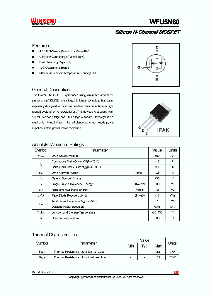 WFU5N60_5965492.PDF Datasheet