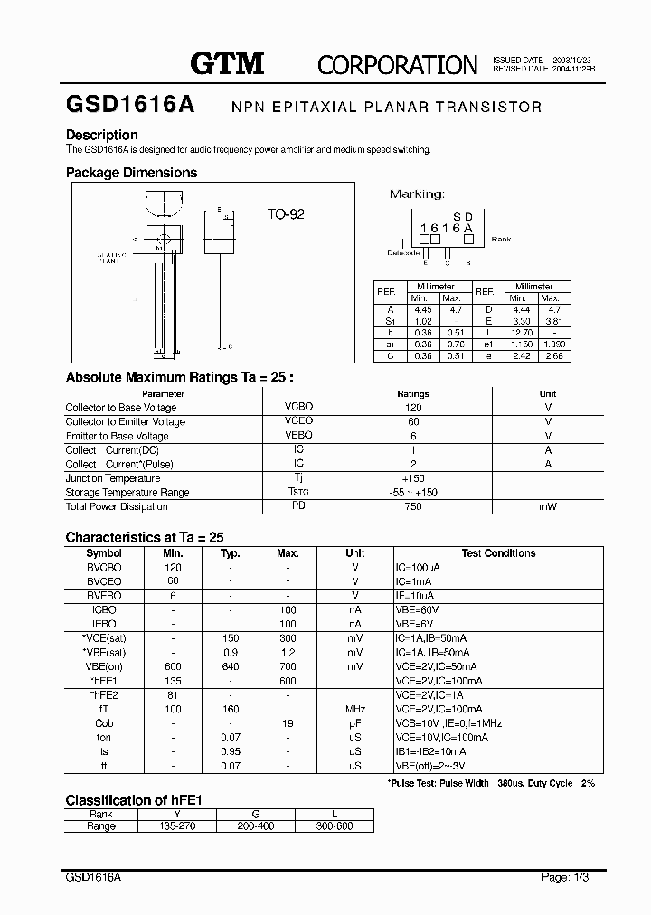 GSD1616A_6025149.PDF Datasheet