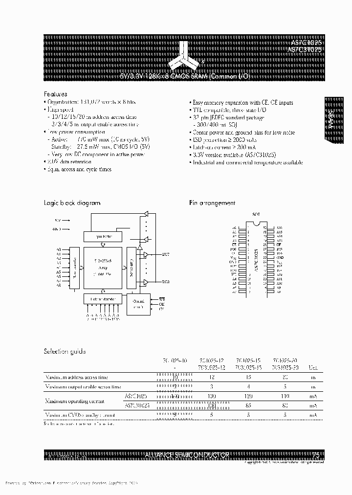 AS7C1025-10JC_6043141.PDF Datasheet