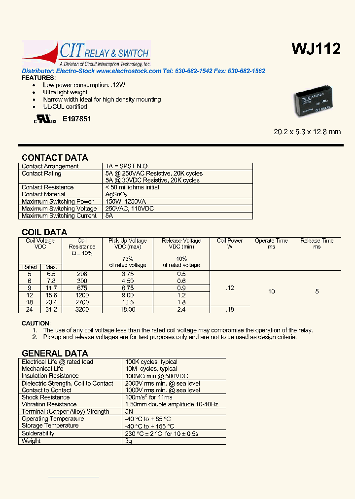 WJ1121AS18VDC_6074719.PDF Datasheet