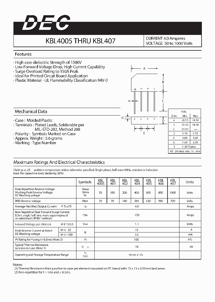 KBL4005_6100383.PDF Datasheet