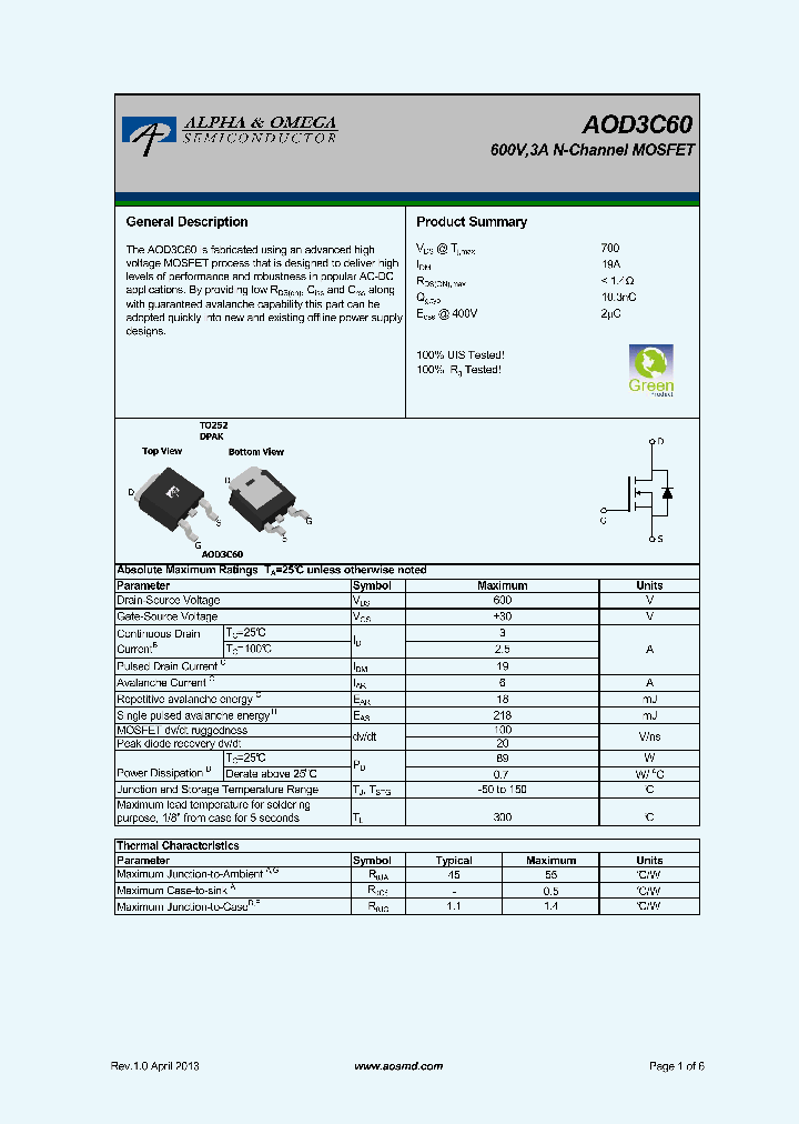 AOD3C60_6157840.PDF Datasheet