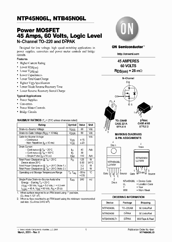 NTB45N06LT4_6230677.PDF Datasheet