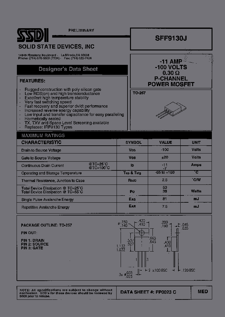 SFF9130J_6254546.PDF Datasheet