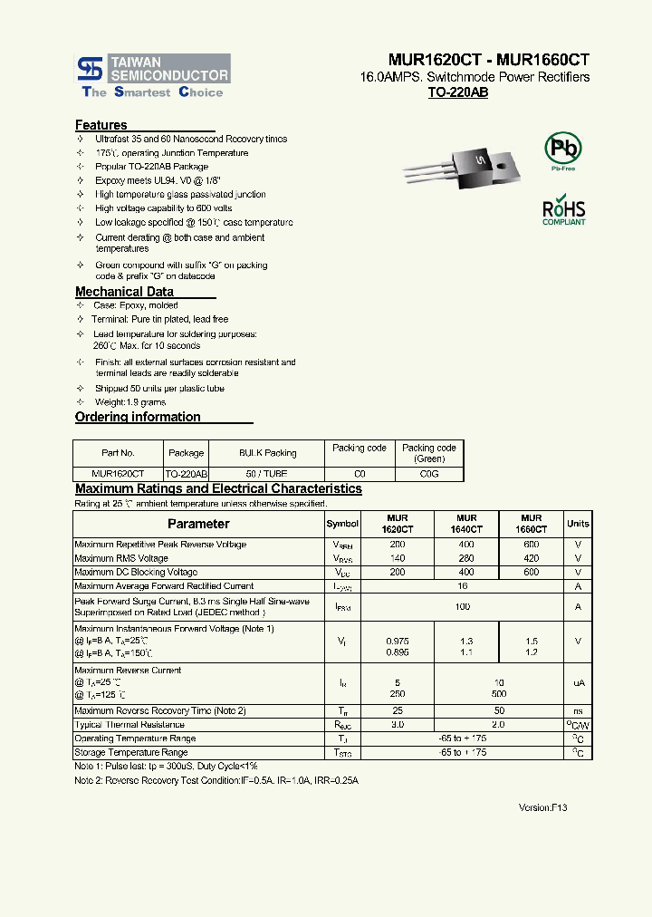 MUR1620CT_6297646.PDF Datasheet