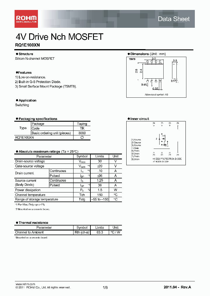 RQ1E100XN_6341453.PDF Datasheet