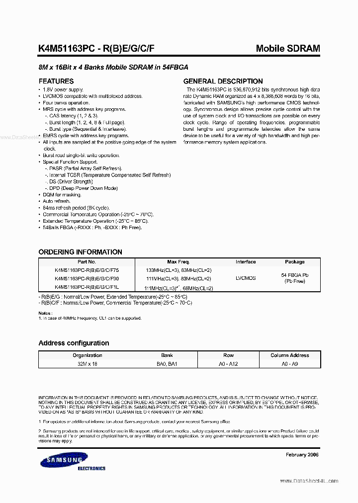 K4M51163PC-X_6371344.PDF Datasheet