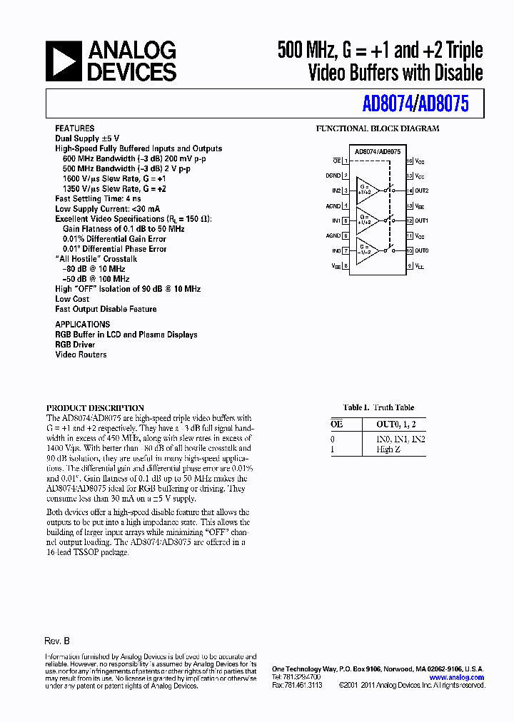 AD8075ARUZ_6381710.PDF Datasheet