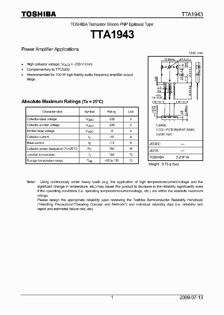 TTA1943_6387038.PDF Datasheet
