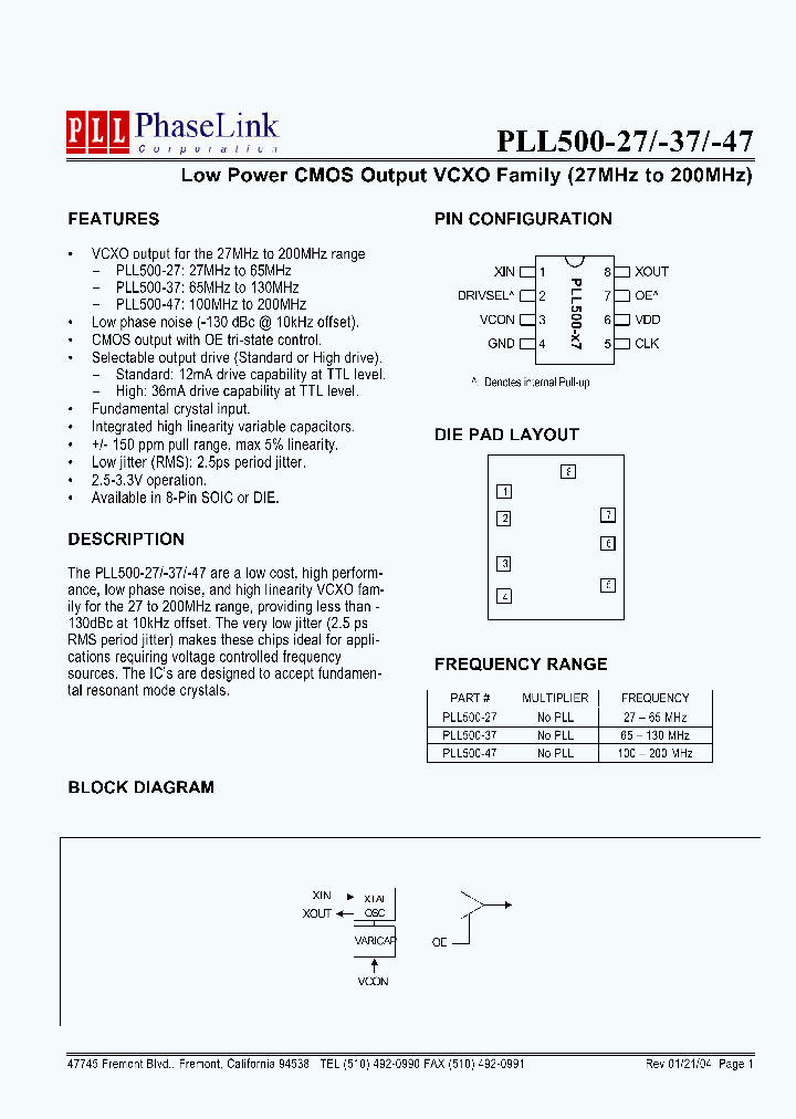 PLL500-27SC_6393337.PDF Datasheet