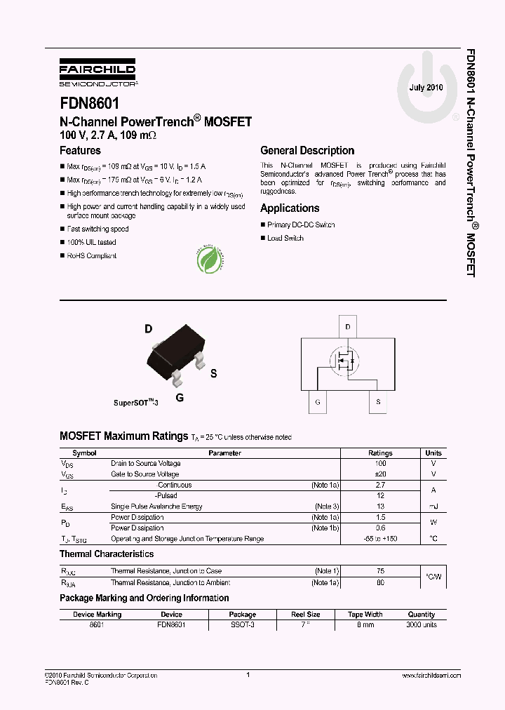 FDN8601_6429392.PDF Datasheet