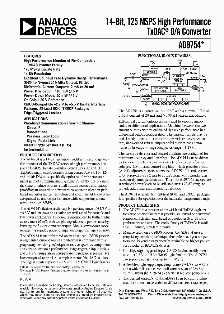 AD9754ARZ_6446509.PDF Datasheet