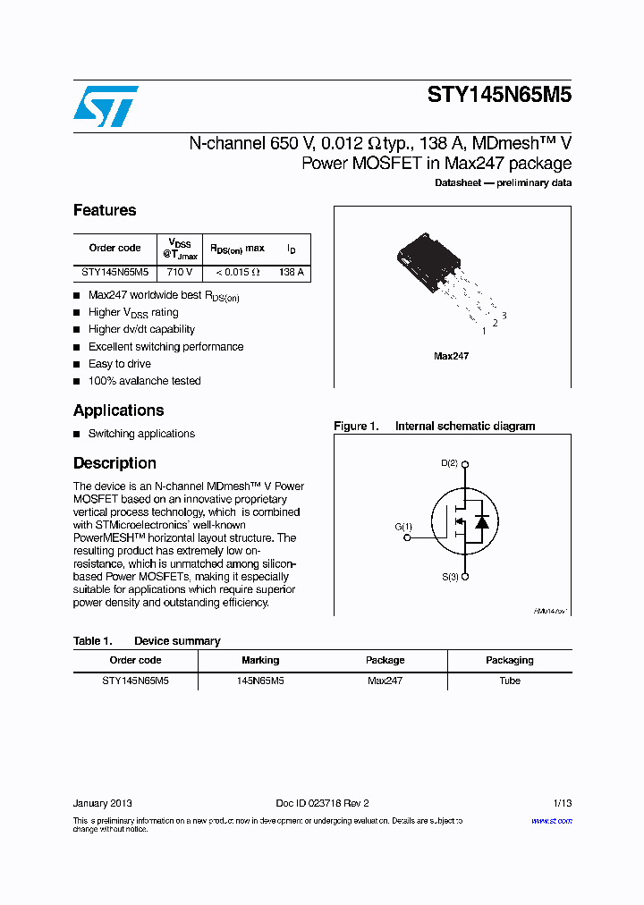 STY145N65M5_6479577.PDF Datasheet