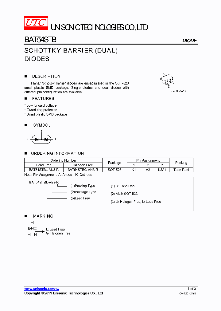 BAT54STBL-AN3-R_6482037.PDF Datasheet