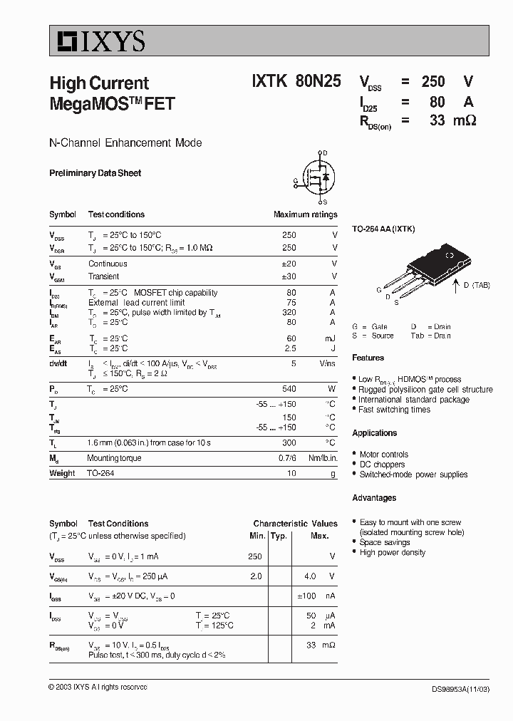 IXTK80N25_6485488.PDF Datasheet