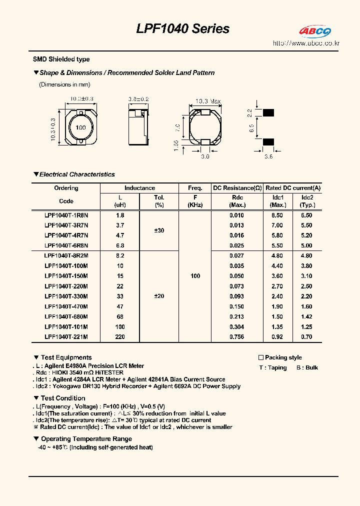 LPF1040T-3R7N_6496858.PDF Datasheet