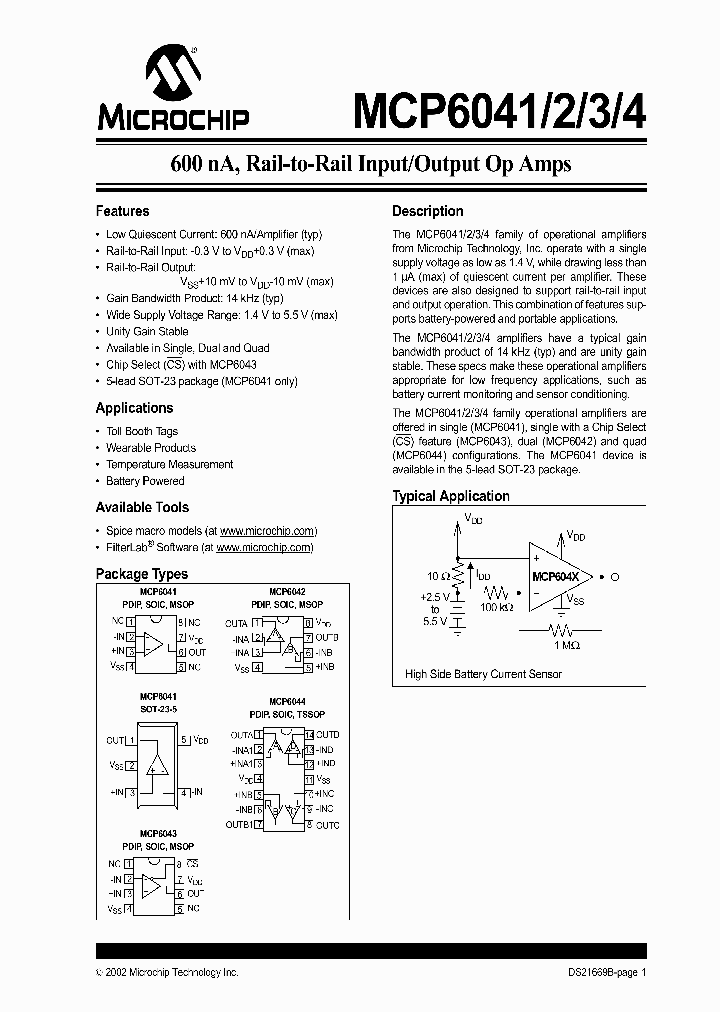 MCP6041T_6509929.PDF Datasheet