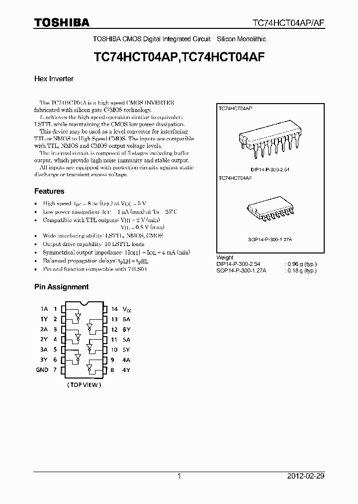 TC74HCT04AP12_6519272.PDF Datasheet