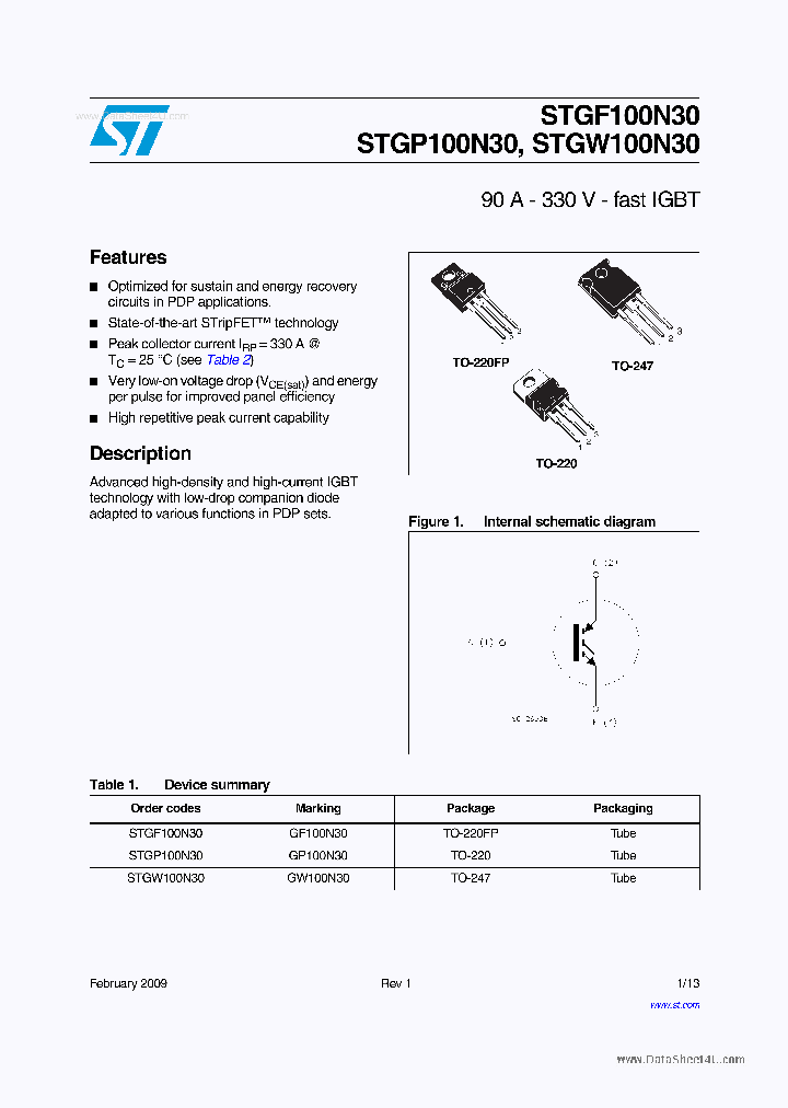 STGF100N30_6526937.PDF Datasheet