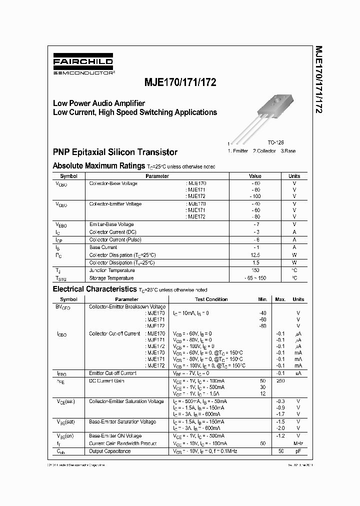 MJE170STU_6585245.PDF Datasheet