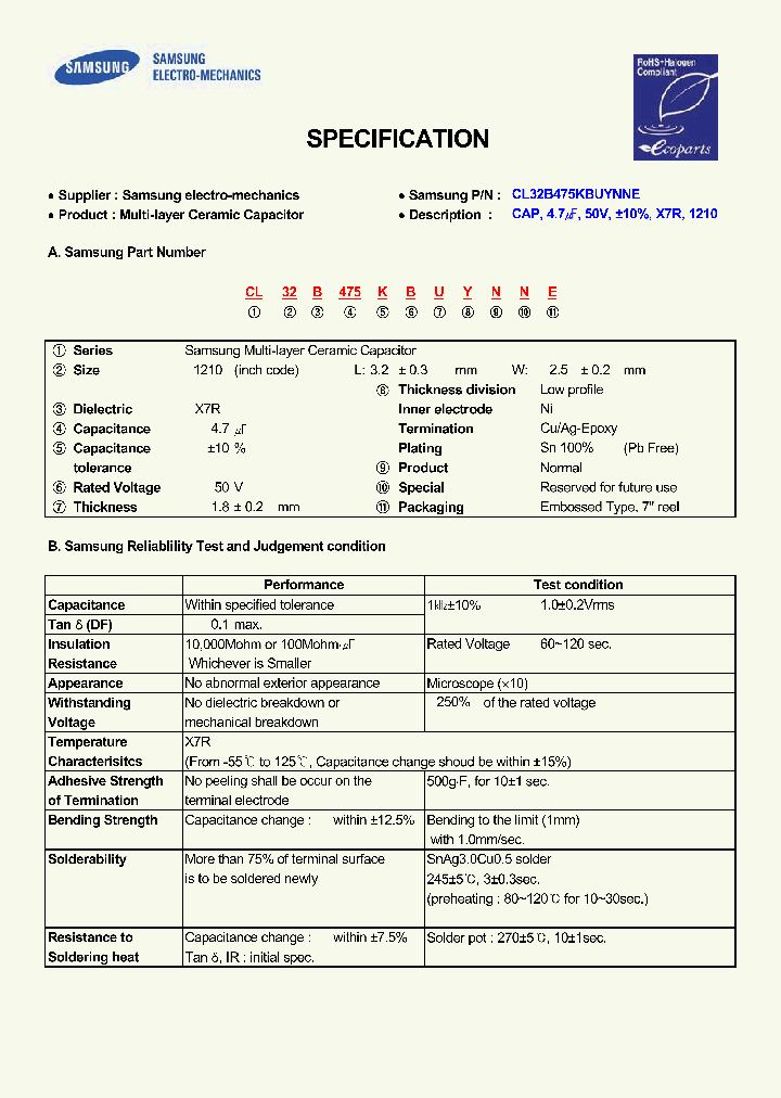 CL32B475KBUYNNE_6600213.PDF Datasheet