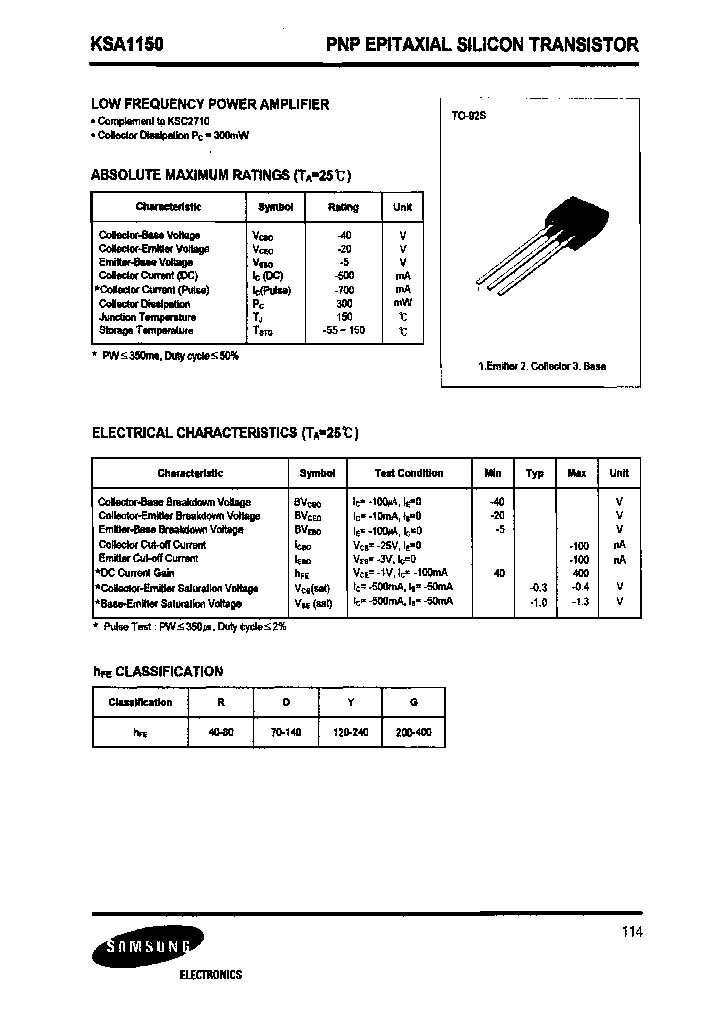 KSA1150_6611844.PDF Datasheet