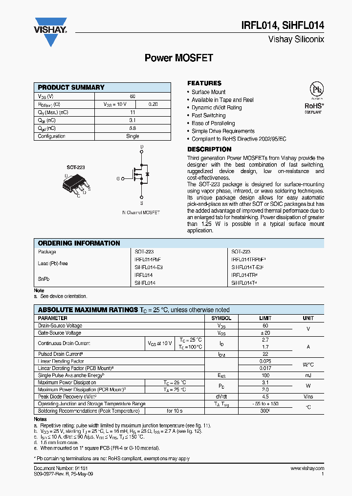 SIHFL014T-E3_6624887.PDF Datasheet