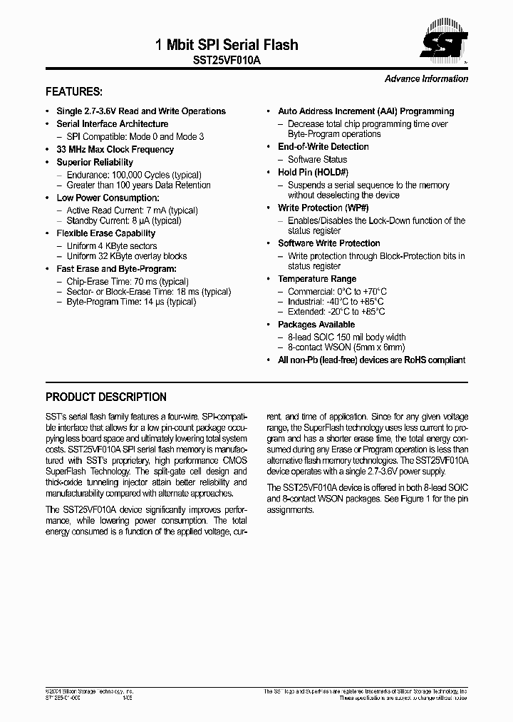 SST25VF010A-33-4I-QA_6625238.PDF Datasheet