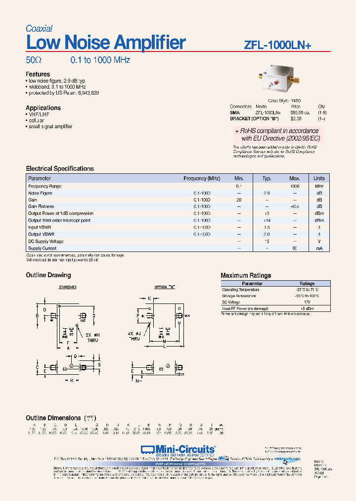 ZFL-1000LNB_6660110.PDF Datasheet