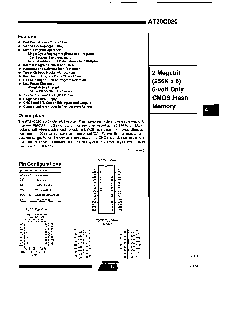 AT29C020-10TCTR_6694914.PDF Datasheet