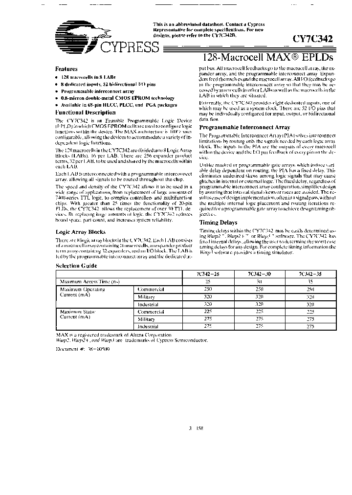 CY7C342-35RI_6689557.PDF Datasheet