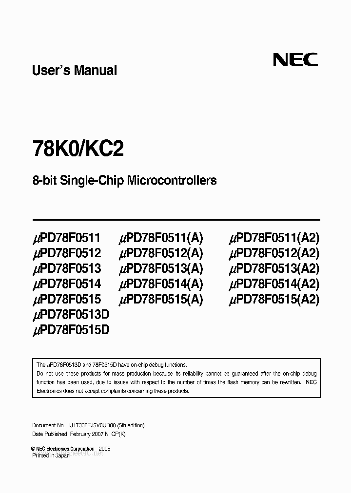 UPD78F0511_6935090.PDF Datasheet