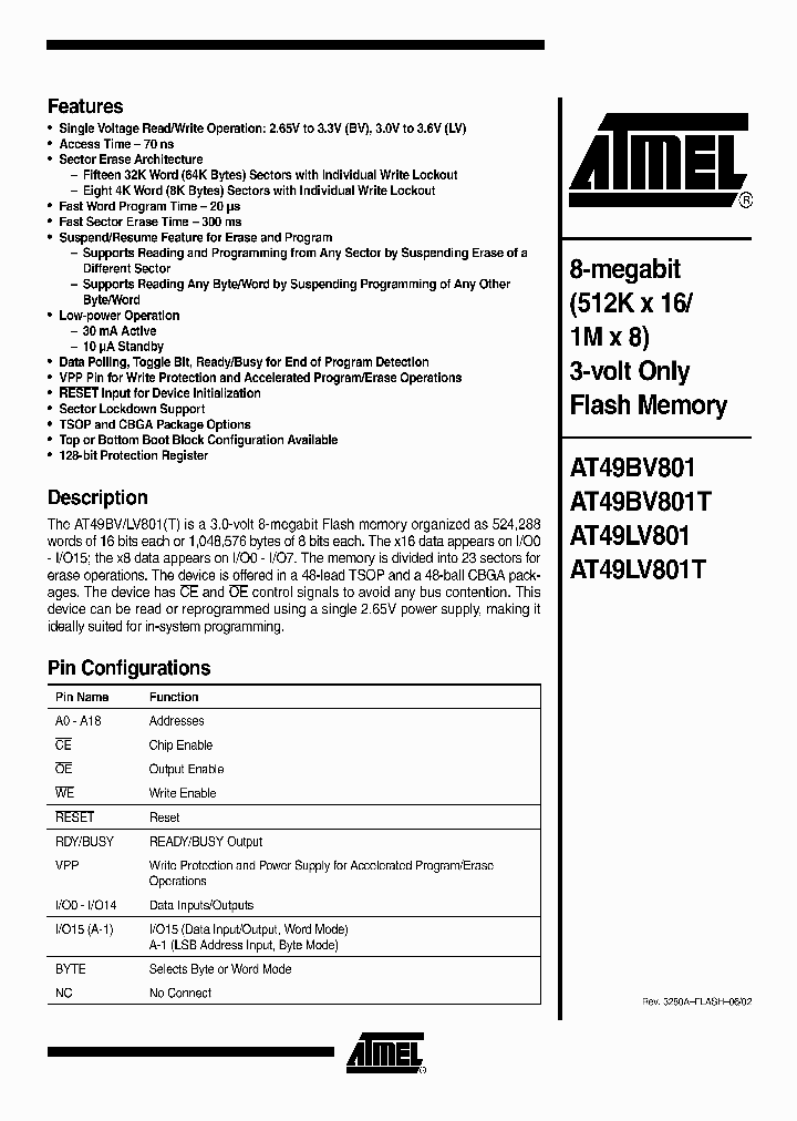 AT49LV801-70CI_6741389.PDF Datasheet