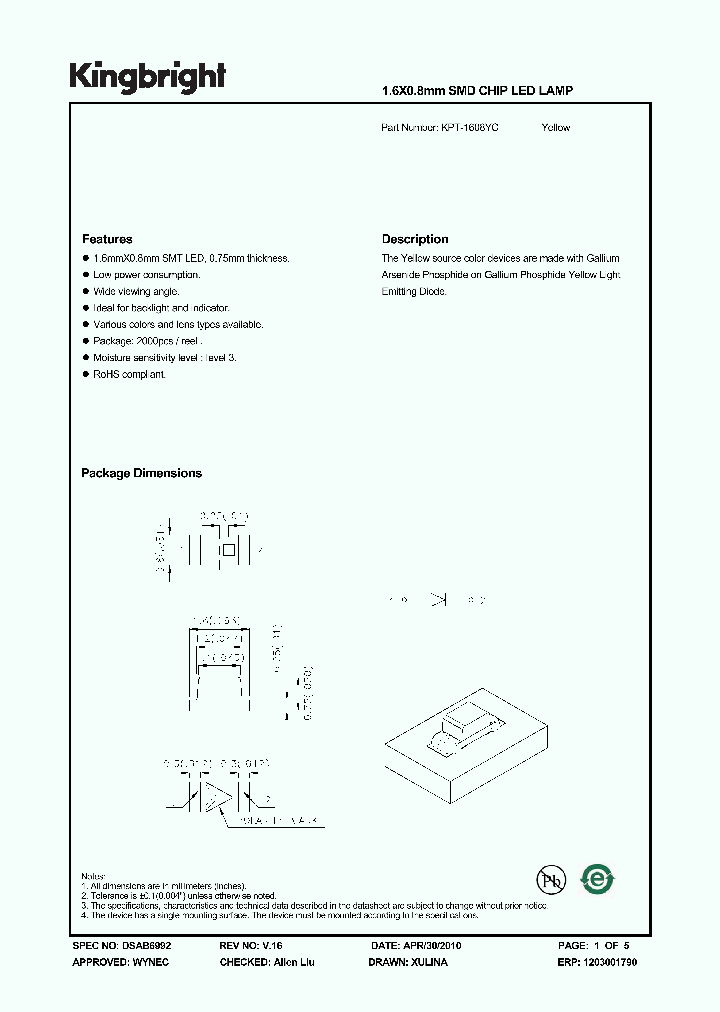 KPT-1608YC_6770367.PDF Datasheet