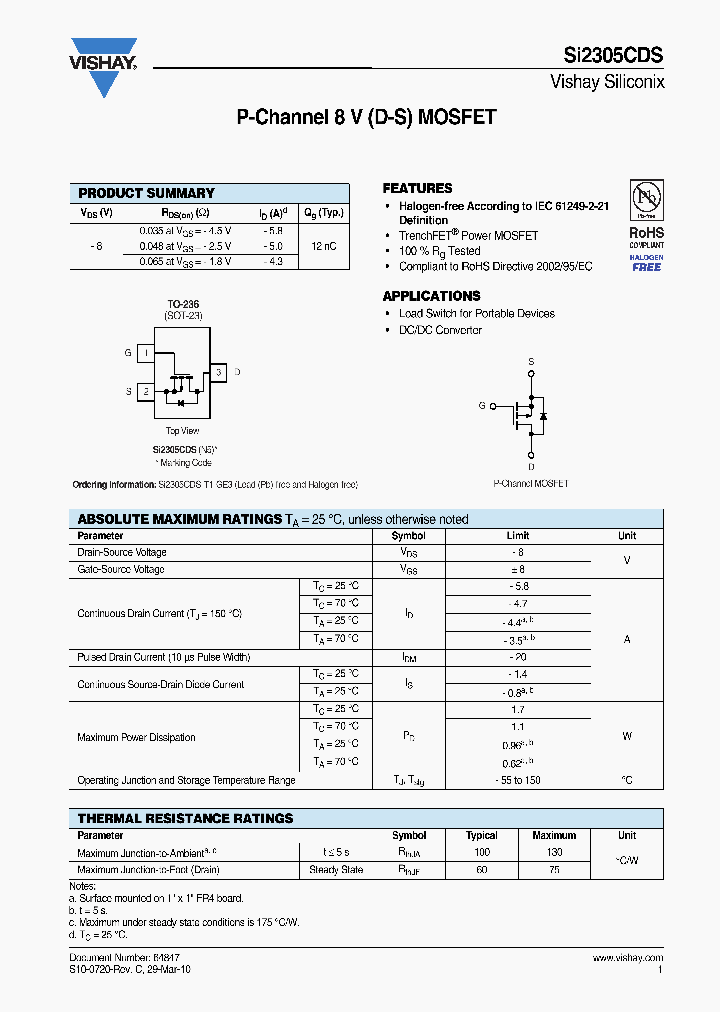 SI2305CDS-T1-GE3_6942161.PDF Datasheet