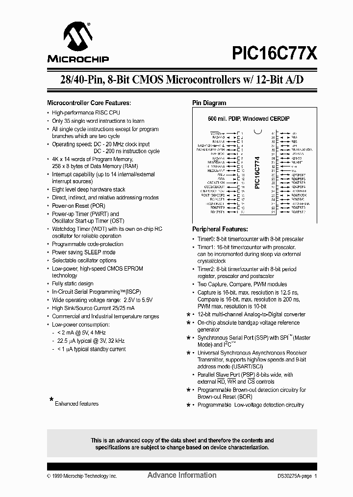 PIC16C773-20SS_6785898.PDF Datasheet