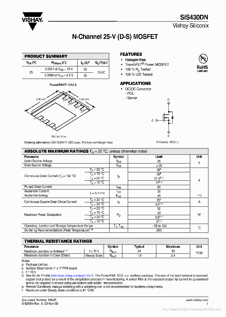 SIS430DN_6945547.PDF Datasheet