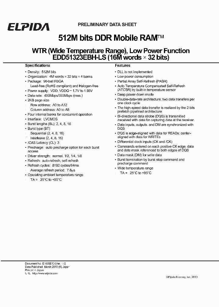 ELPIDAMEMORYINC-EDD51323EBH-6ELS-F_6822805.PDF Datasheet