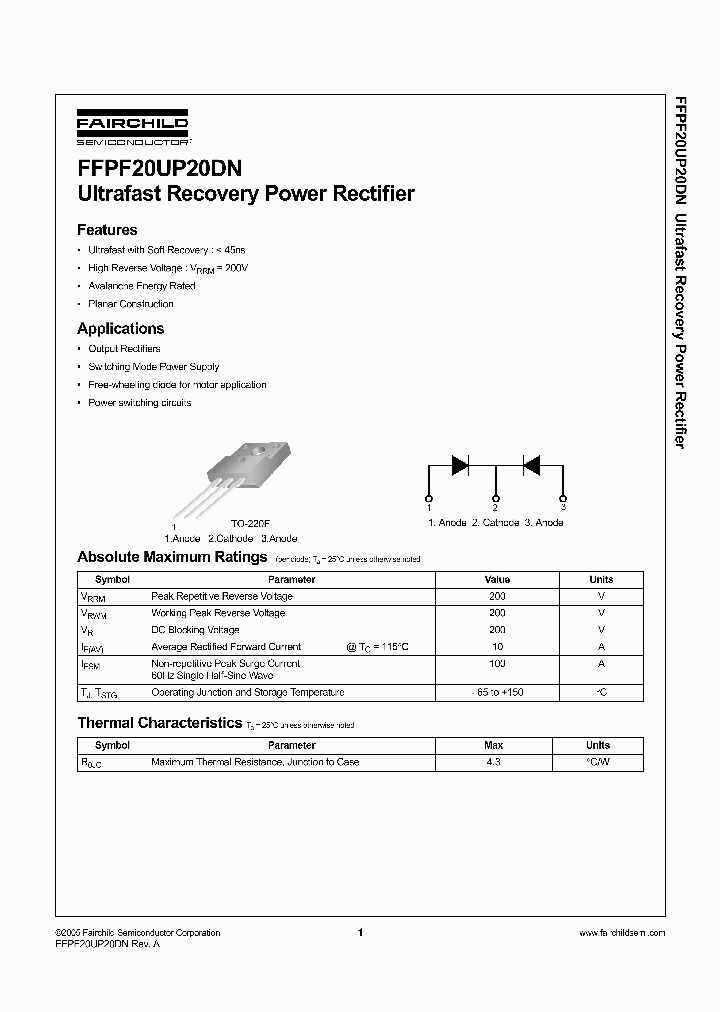 FFPF20UP20DNTU_6831463.PDF Datasheet