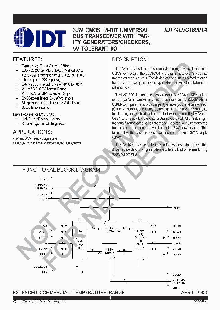 IDT74LVC16901APA_6840949.PDF Datasheet