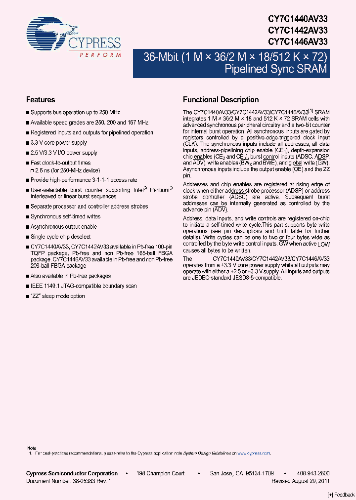 CY7C1440AV33-250AXC_6840784.PDF Datasheet