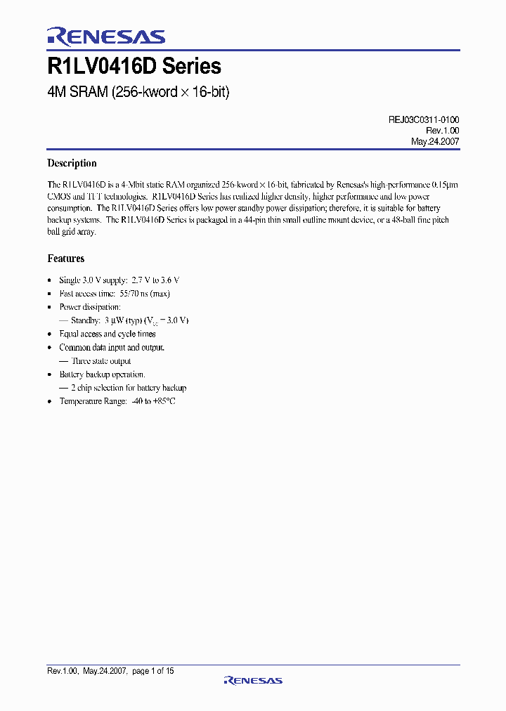 R1LV0416DSB-5SIS0_6950697.PDF Datasheet