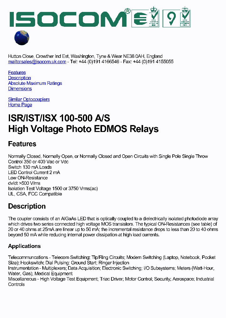 ISOCOMLTD-ISX350_6848217.PDF Datasheet